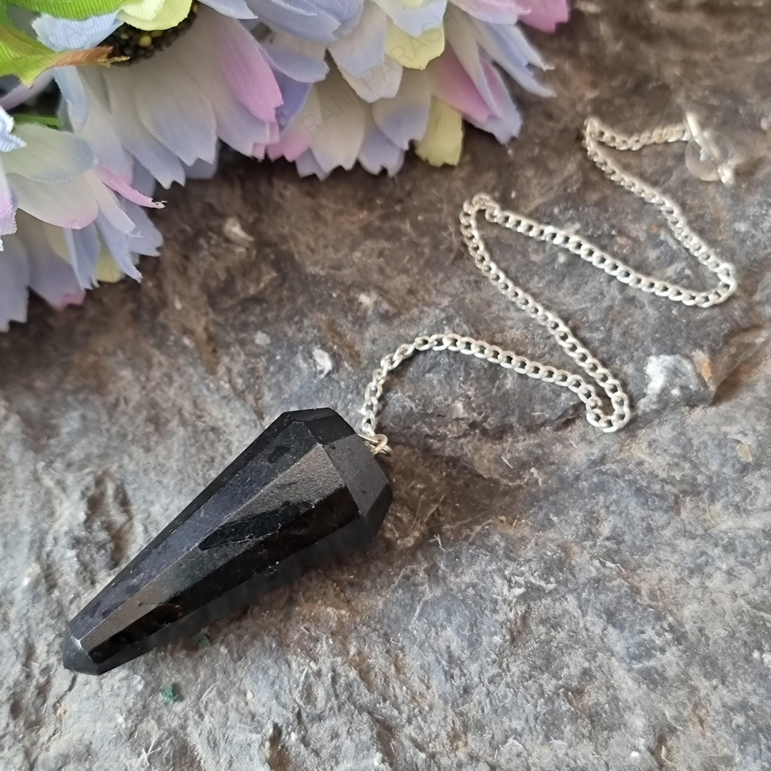 Black Tourmaline Crystal Pendulum