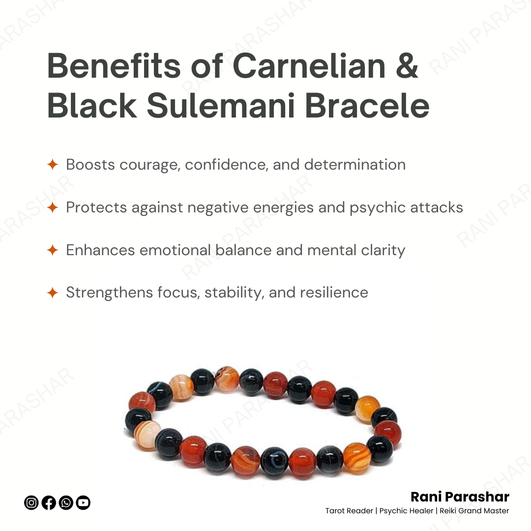 Carnelian & Black Sulemani Bracelet