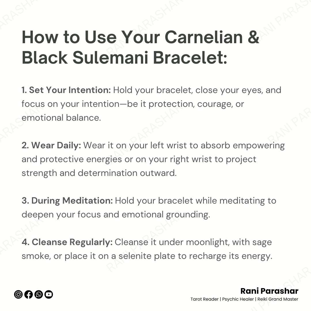 Carnelian & Black Sulemani Bracelet