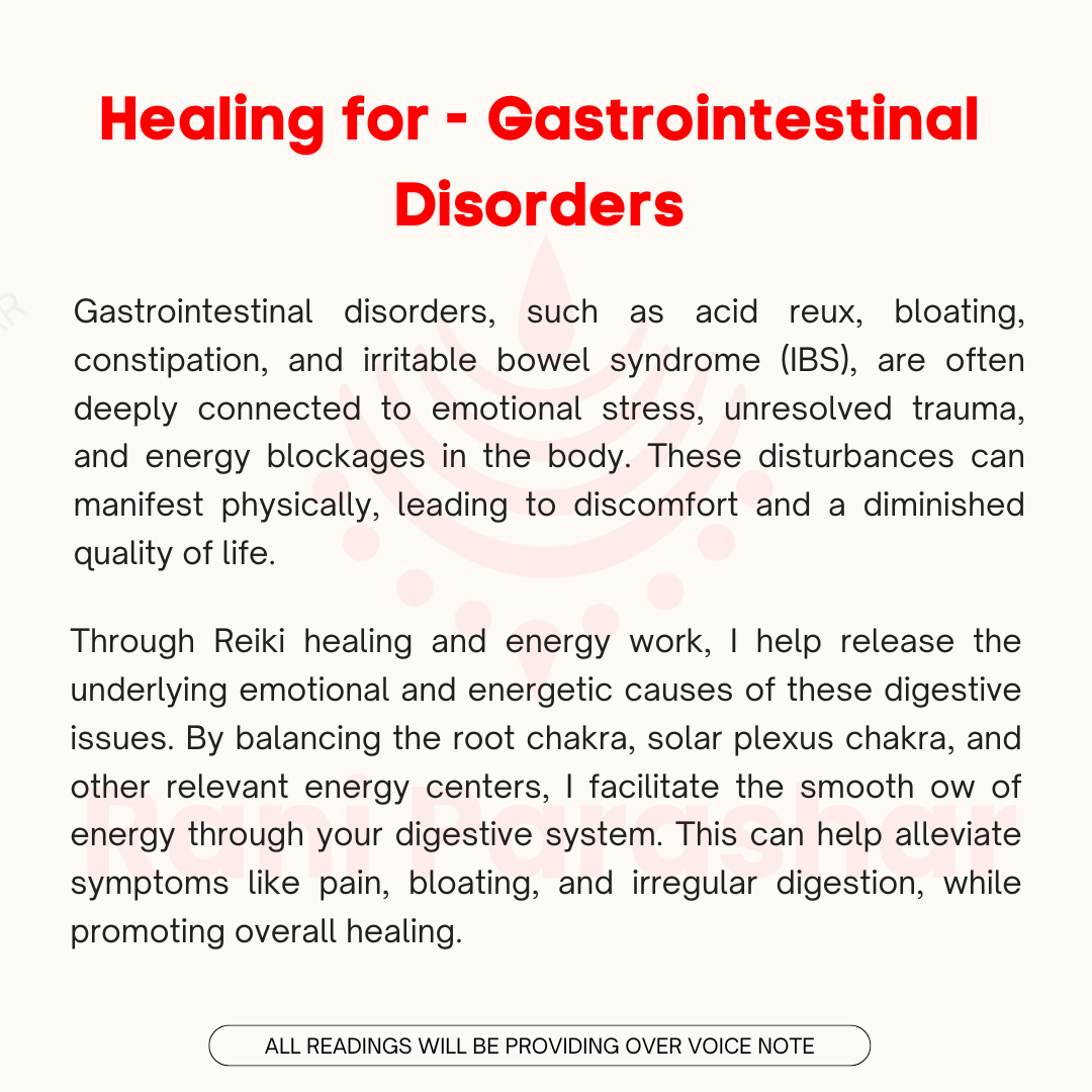 Gastrointestinal Disorders - Energy Healing (Akashic + Reiki) 1 Day