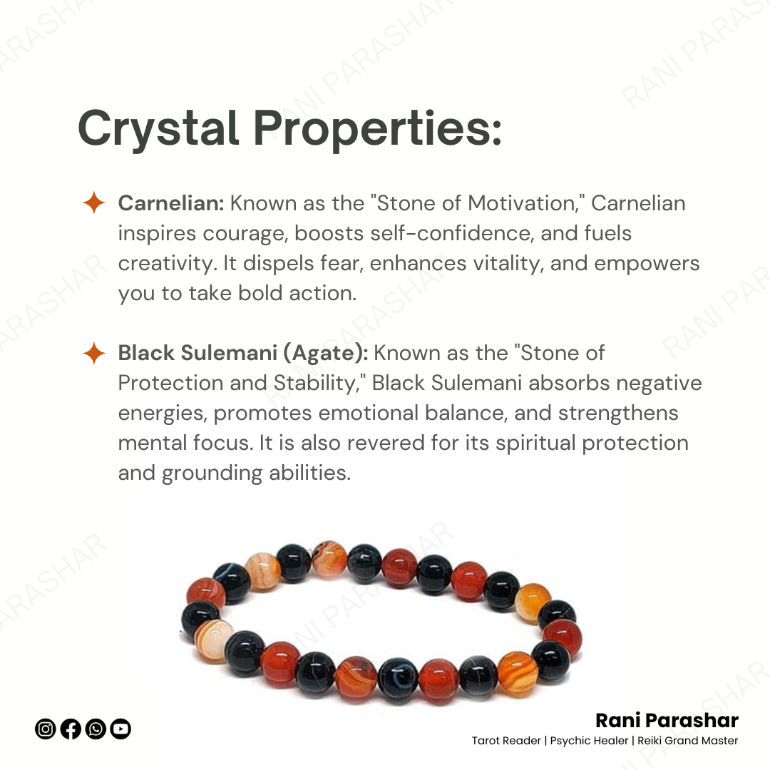 Carnelian & Black Sulemani Bracelet