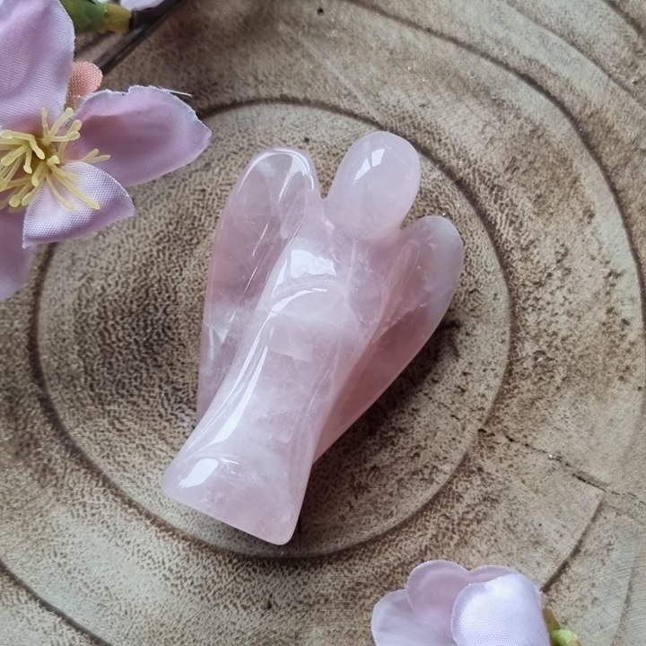 Rose Quartz Crystal Angel 2 Inch