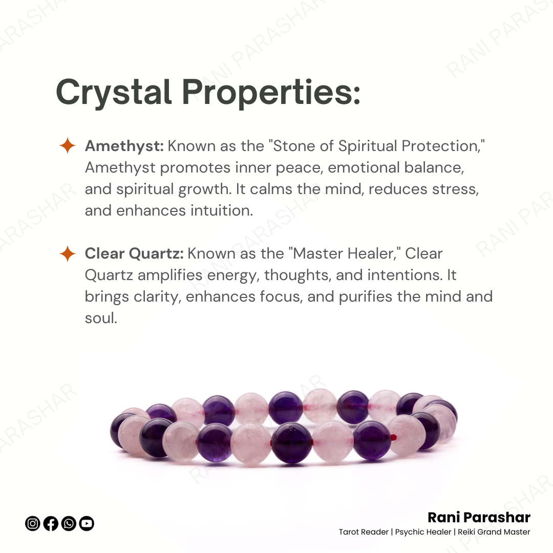 Amethyst & Clear Quartz Bracelet