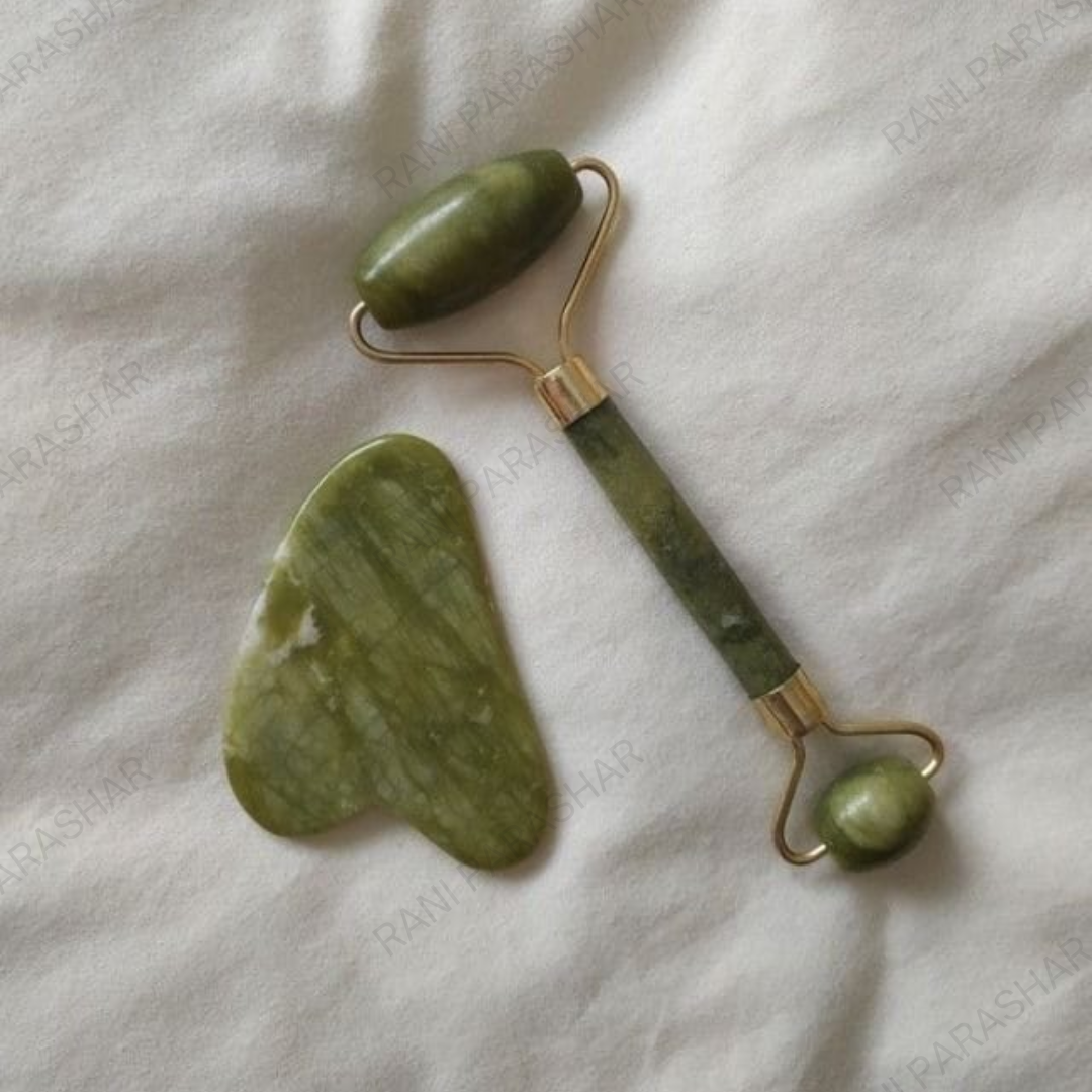Green Jade Face Massager & Gua Sha Set